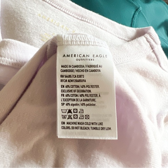 American Eagle | Peace Sign Embroidered Graphic Baby Tee - Picture 5 of 5